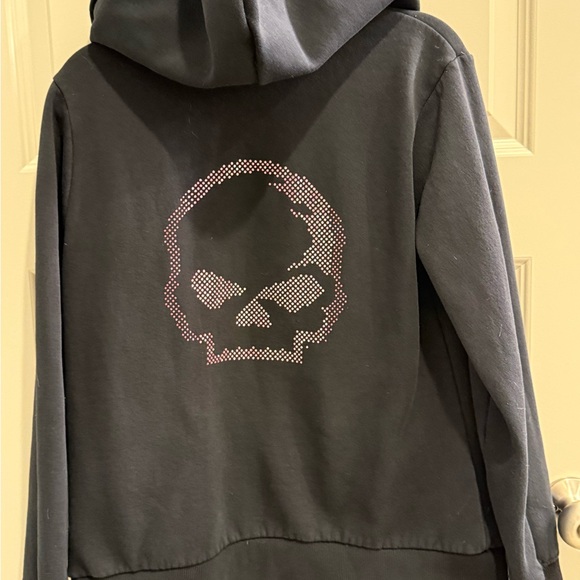 Harley-Davidson Ladies Black Hoodie with Pink Logo. Large - Picture 8 of 8